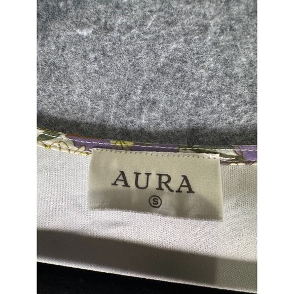 Aura Dress Women Small Short Sleeve Tiered Floral‎ V Neck Boho Feminine Relax - Picture 3 of 9